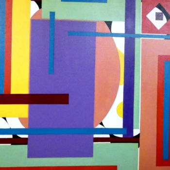 Malerei mit dem Titel "Geometrisches Farbe…" von Urs, Original-Kunstwerk, Acryl