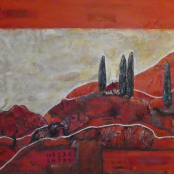 Painting titled "Toscana in Rot" by Urs, Original Artwork, Acrylic