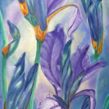 Peinture intitulée "Sibirische Iris" par Urs, Œuvre d'art originale