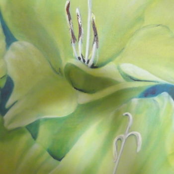Peinture intitulée "Gladiolen in gelb-g…" par Urs, Œuvre d'art originale