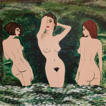 Pittura intitolato "Le fate del bosco /…" da Artale Marinella Artist, Opera d'arte originale, Acrilico Montato su Telaio per…