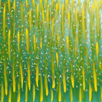Painting titled "Canneto / Reed bed" by Artale Marinella Artist, Original Artwork, Acrylic Mounted on Wood Stretcher frame