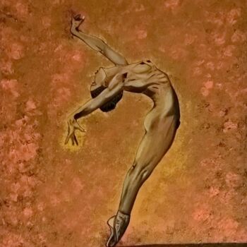 Painting titled "Dancing freedom / L…" by Artale Marinella Artist, Original Artwork, Oil Mounted on Wood Stretcher frame