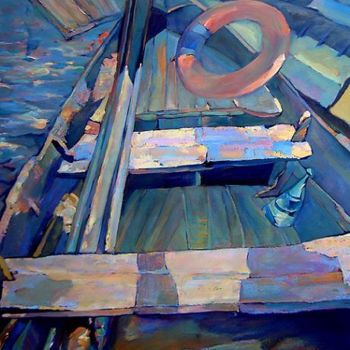 "Boats I vilcova" başlıklı Tablo Vilkovo Boats tarafından, Orijinal sanat, Petrol