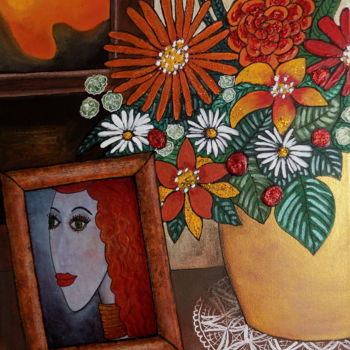 Painting titled "CHEZ SUZETTE" by Artamelis, Original Artwork, Acrylic Mounted on Wood Stretcher frame