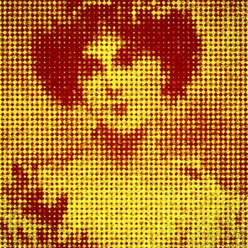 Digitale Kunst mit dem Titel "Portrait jaune 2" von Isabelle Cussat (Artassuc), Original-Kunstwerk, Fotomontage
