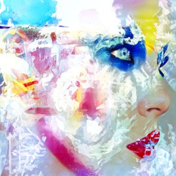 Digitale Kunst mit dem Titel "Profil pastel" von Isabelle Cussat (Artassuc), Original-Kunstwerk, Fotomontage