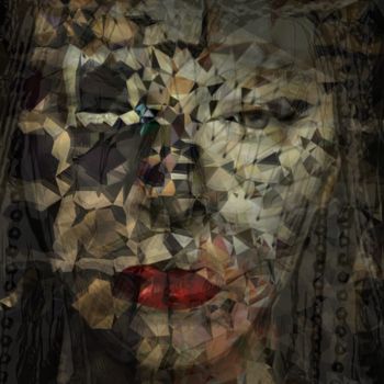 Arte digitale intitolato "Portrait graphique" da Isabelle Cussat (Artassuc), Opera d'arte originale, Fotomontaggio