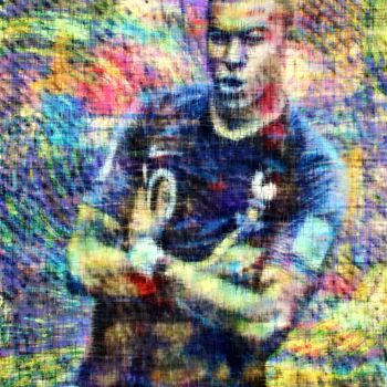 Digital Arts titled "Kylian Mbappé" by Isabelle Cussat (Artassuc), Original Artwork, Photo Montage