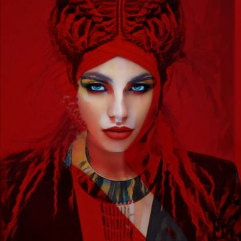 Arts numériques intitulée "Rouge" par Isabelle Cussat (Artassuc), Œuvre d'art originale, Photo montage
