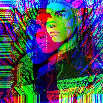 Digitale Kunst mit dem Titel "Cycy pop art" von Isabelle Cussat (Artassuc), Original-Kunstwerk, Fotomontage