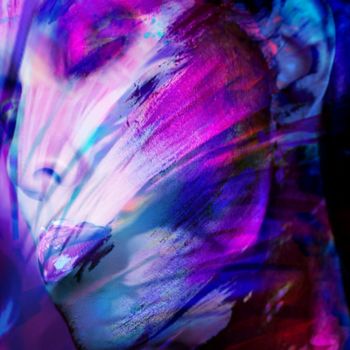 Digital Arts με τίτλο "Profil violet" από Isabelle Cussat (Artassuc), Αυθεντικά έργα τέχνης, Φωτογραφία Μοντάζ
