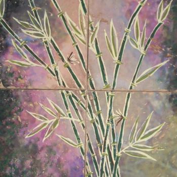 Scultura intitolato "mosaics bamboo" da Art Atelier, Opera d'arte originale