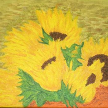 Pittura intitolato "Sun Flowers by Laura" da Art Atelier, Opera d'arte originale