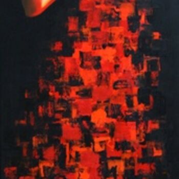 Картина под названием "Red flamenco" - Tatiana Bernard, Подлинное произведение искусства, Масло