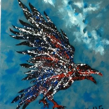 Painting titled "raven" by Glag, Original Artwork, Acrylic