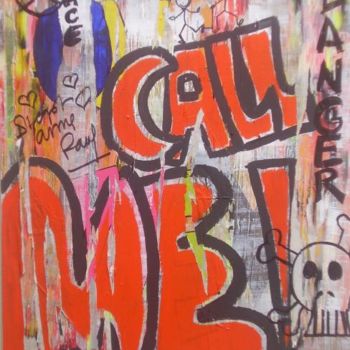 Malerei mit dem Titel "CALL ME" von Beatrice Mosseron, Original-Kunstwerk