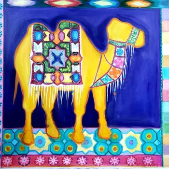 Картина под названием "The Camel" - Iryna Benderovska, Подлинное произведение искусства, Масло Установлен на Деревянная рама…