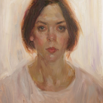 Painting titled "Self-portrait" by Ekaterina Blinova, Original Artwork, Oil