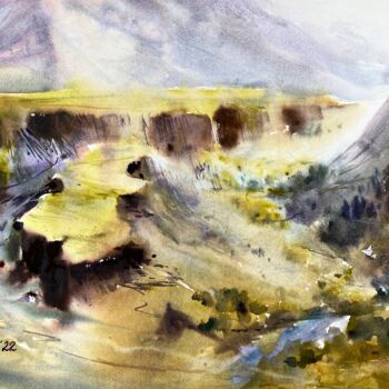 "Garni landscape" başlıklı Tablo Anna Boginskaia tarafından, Orijinal sanat, Suluboya