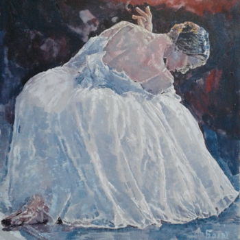 Schilderij getiteld "Ballerina" door Bolotbek Mambetov, Origineel Kunstwerk, Olie