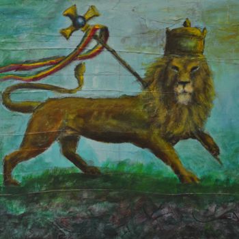 Peinture intitulée "Le Lion de Judas" par Sebastien Devore (Art-bracadabrac), Œuvre d'art originale, Acrylique Monté sur Châ…