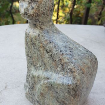 Sculpture titled "Chat authentique to…" by Sebastien Devore (Art-bracadabrac), Original Artwork, Stone