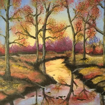 Painting titled "Autumn scene" by Pete Lord, Original Artwork, Acrylic