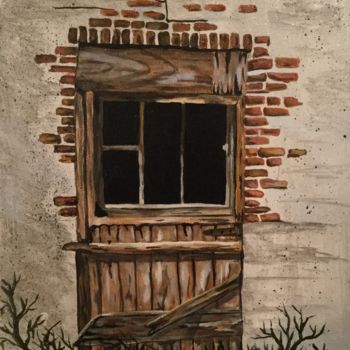 Pintura titulada "The Old Barn Door" por Pete Lord, Obra de arte original, Acrílico