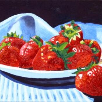 Painting titled "Strawberries" by Renata Sajko, Original Artwork