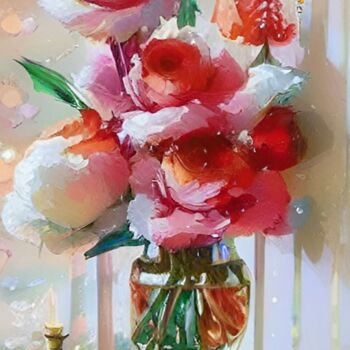 Digital Arts titled "Fleurs dans un vase" by Artc Homel, Original Artwork, AI generated image