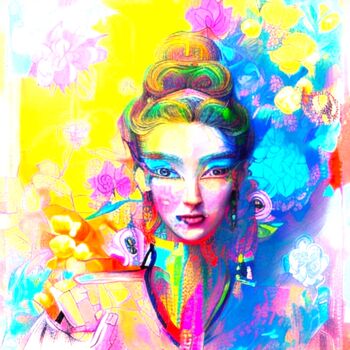 Digitale Kunst getiteld "Romance en couleur" door Artc Homel, Origineel Kunstwerk, Digitaal Schilderwerk