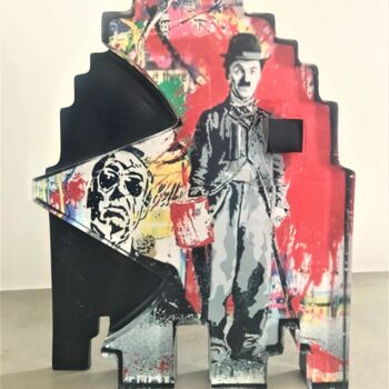 Skulptur mit dem Titel "Charlie - Score 024" von Artcadebites, Original-Kunstwerk, Harz