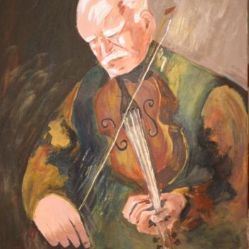 Pintura intitulada "The Violinist" por Adele Steinberg, Obras de arte originais