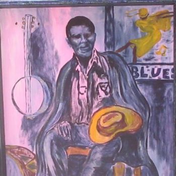 Malerei mit dem Titel "Banjo Blues" von Adele Steinberg, Original-Kunstwerk