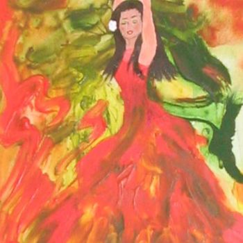Pintura intitulada "Spanish Dancer" por Adele Steinberg, Obras de arte originais