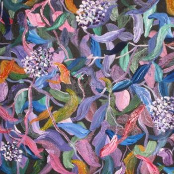 Malerei mit dem Titel "Vibrant Leaves of f…" von Adele Steinberg, Original-Kunstwerk, Öl
