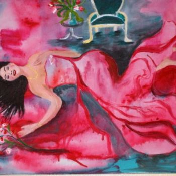 Painting titled "Passion Flower" by Adele Steinberg, Original Artwork
