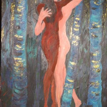 Schilderij getiteld "Dancing in the Fore…" door Adele Steinberg, Origineel Kunstwerk