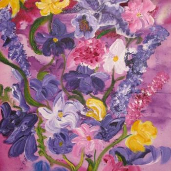Painting titled "Spring into Purples" by Adele Steinberg, Original Artwork