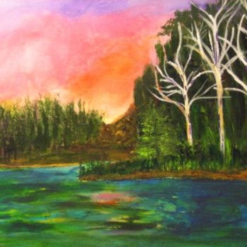Malerei mit dem Titel "The Peaceful Woods" von Adele Steinberg, Original-Kunstwerk, Öl