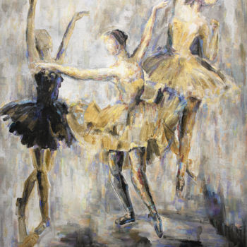 Painting titled "Ballerinas  Oil Pai…" by Liliya Chernaya, Original Artwork, Oil