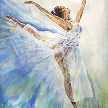 Pittura intitolato "Ballerina Oil Paint…" da Liliya Chernaya, Opera d'arte originale, Olio