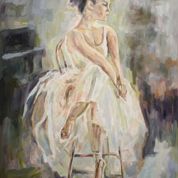 Painting titled "Ballerina  Oil Pain…" by Liliya Chernaya, Original Artwork, Oil