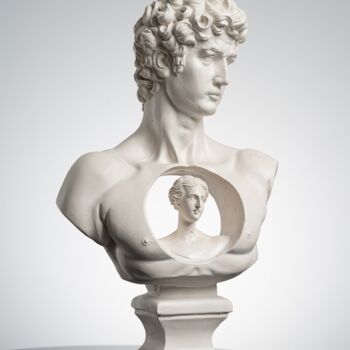 Sculptuur getiteld "David & Aphrodite H…" door Dervis Yusuf Akdemir, Origineel Kunstwerk, Gips