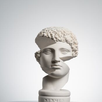Sculpture titled "Psychopomp Hermes H…" by Dervis Yusuf Akdemir, Original Artwork, Plaster
