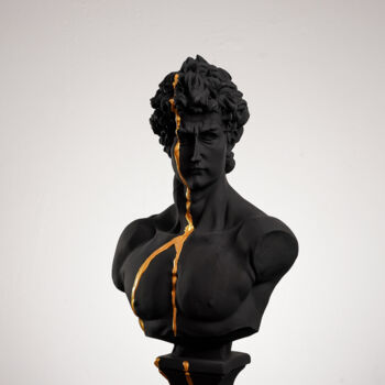 Sculpture titled "Golden Beauty David…" by Dervis Yusuf Akdemir, Original Artwork, Resin