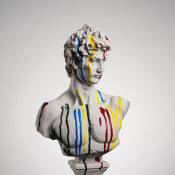 Sculpture titled "Colours of David Ha…" by Dervis Yusuf Akdemir, Original Artwork, Resin