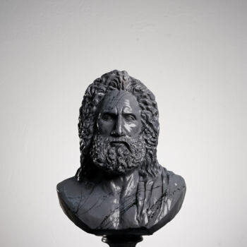 Sculptuur getiteld "Fine Marble Zeus Ha…" door Dervis Yusuf Akdemir, Origineel Kunstwerk, Hars
