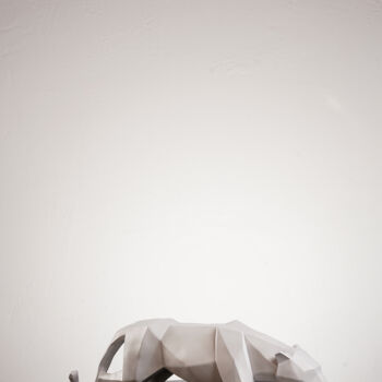 Sculpture intitulée "White Tiger Handmad…" par Dervis Yusuf Akdemir, Œuvre d'art originale, Résine